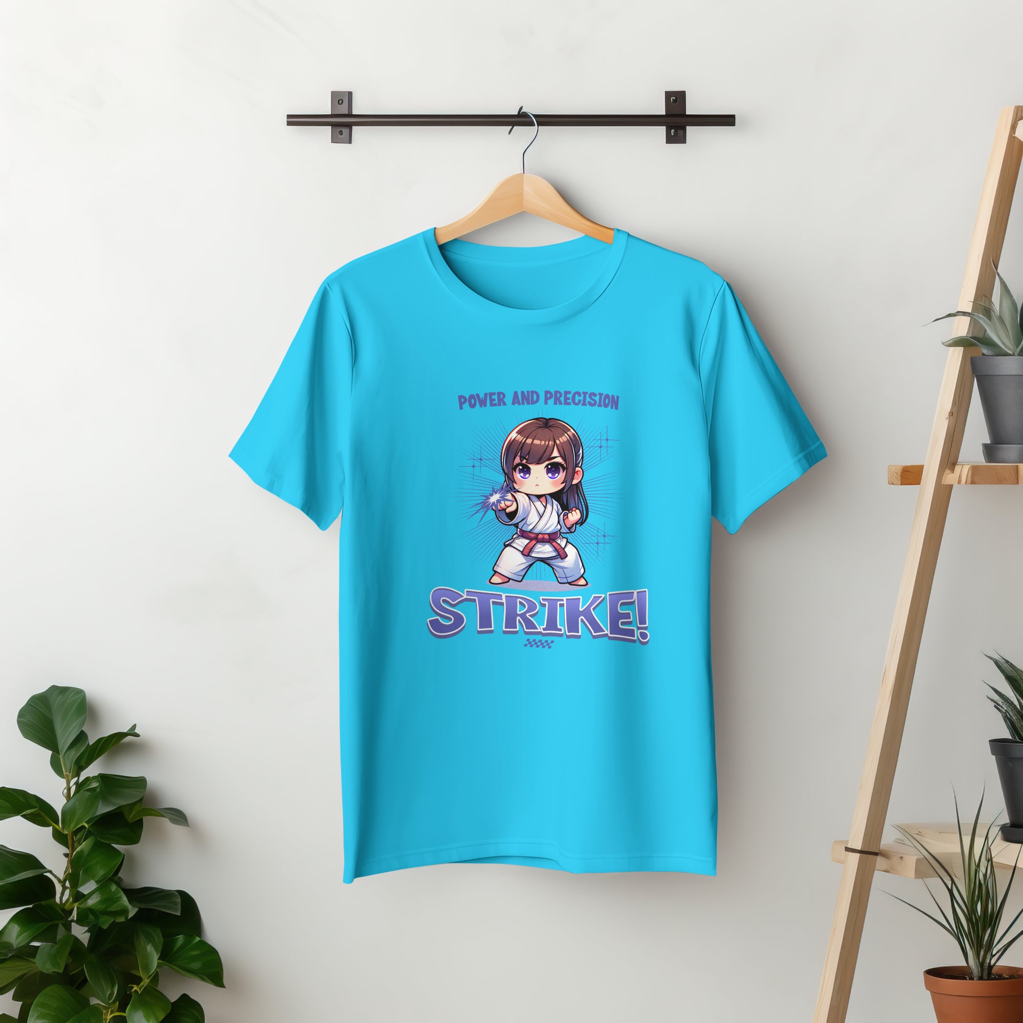STRIKE - Power & Precision - Anime Graphic Women's Sky Blue T-Shirt