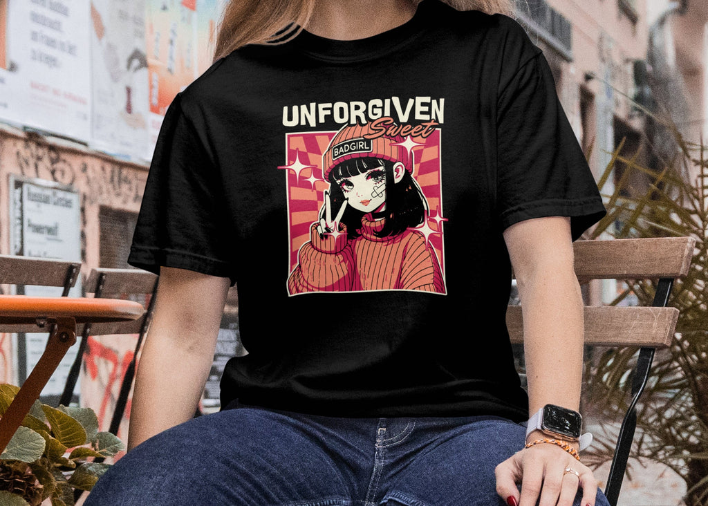 Unforgiven Bad Girl - Anime Graphic Women's Black T-Shirt