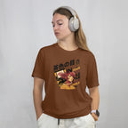 Brown Eyes In Your Smile - Anime Graphic Women's Coffee Brown T-Shirt