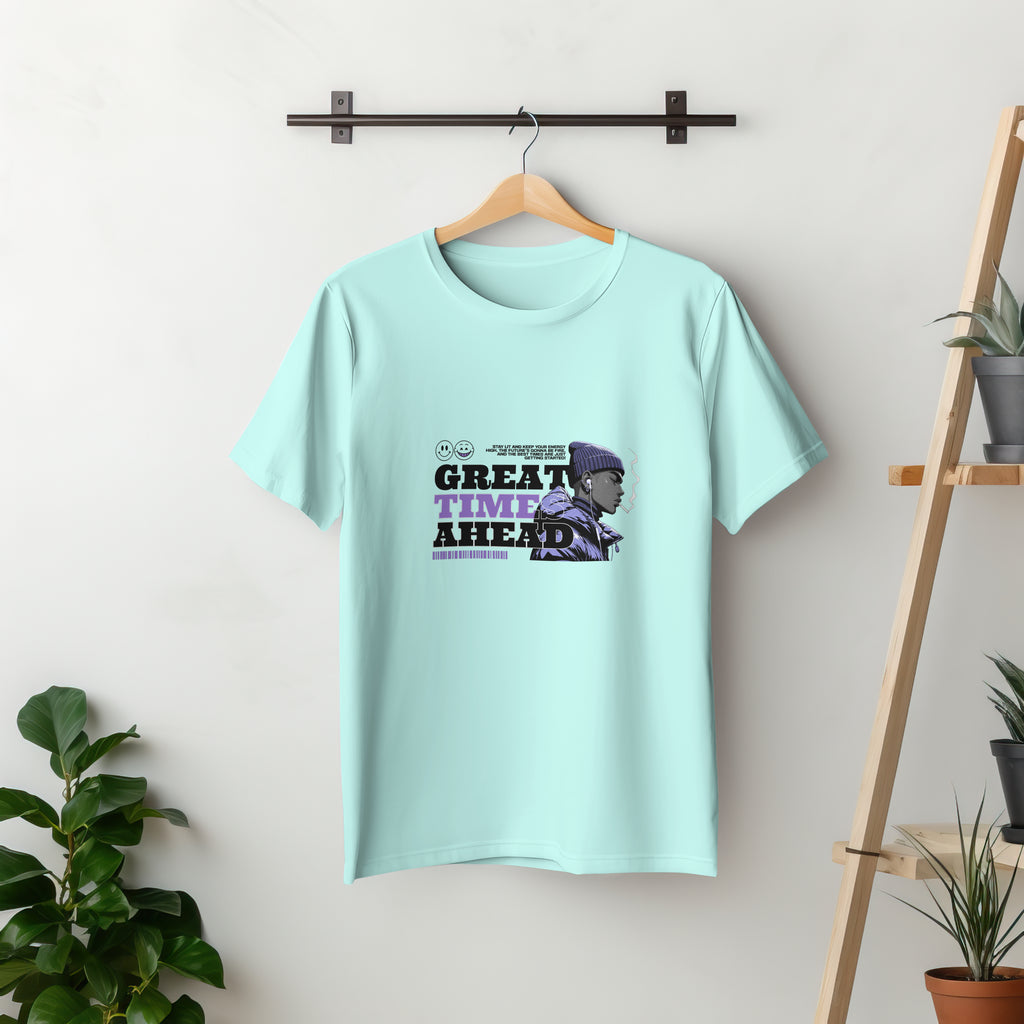 Great Time Ahead - Anime Graphic Men's Mint T-Shirt