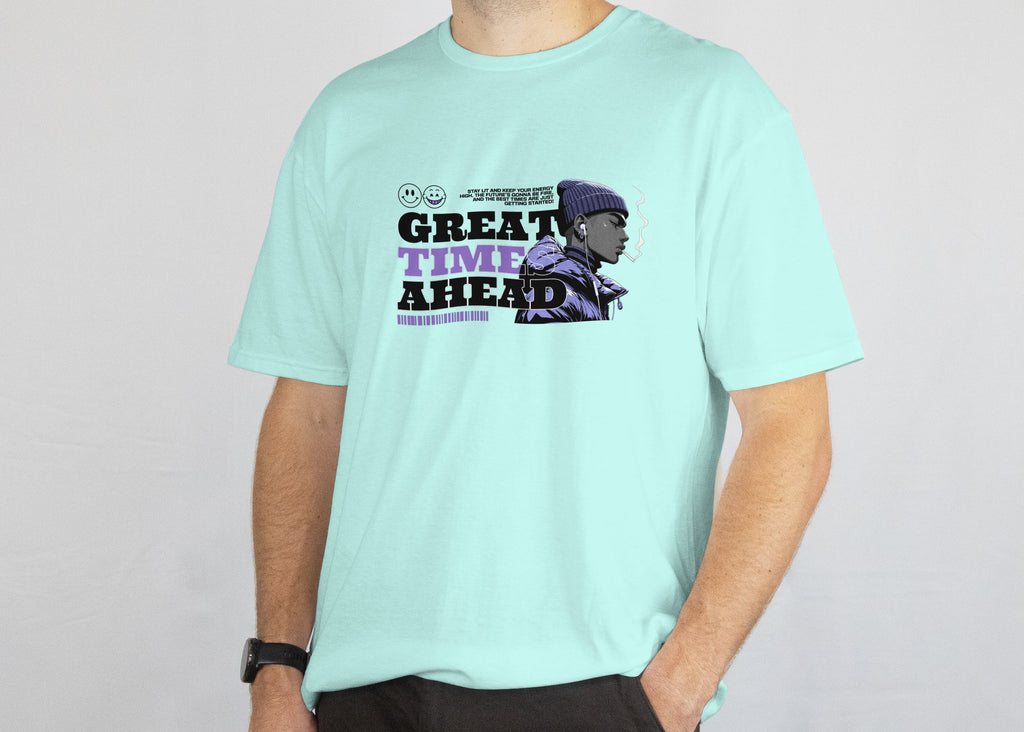 Great Time Ahead - Anime Graphic Men's Mint T-Shirt