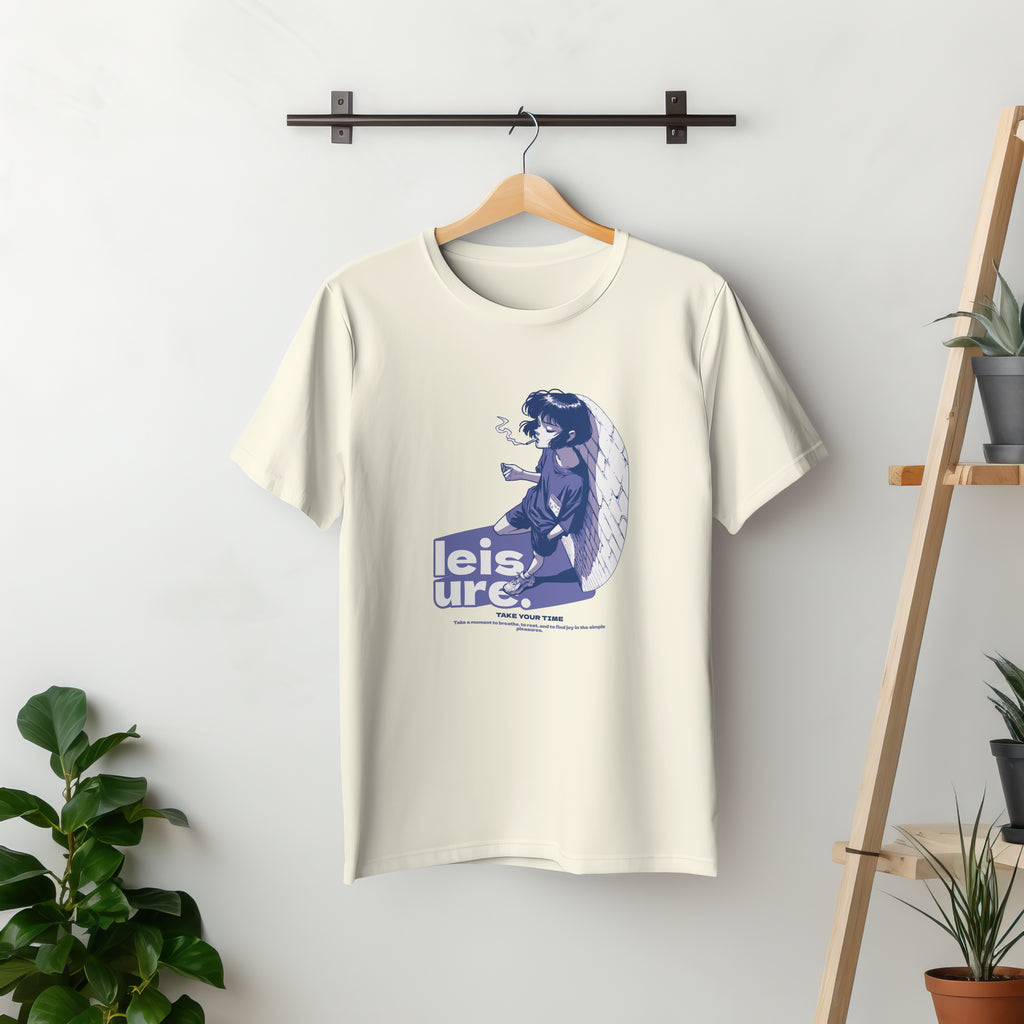 Leisure - Anime Graphic Men's Off White T-Shirt