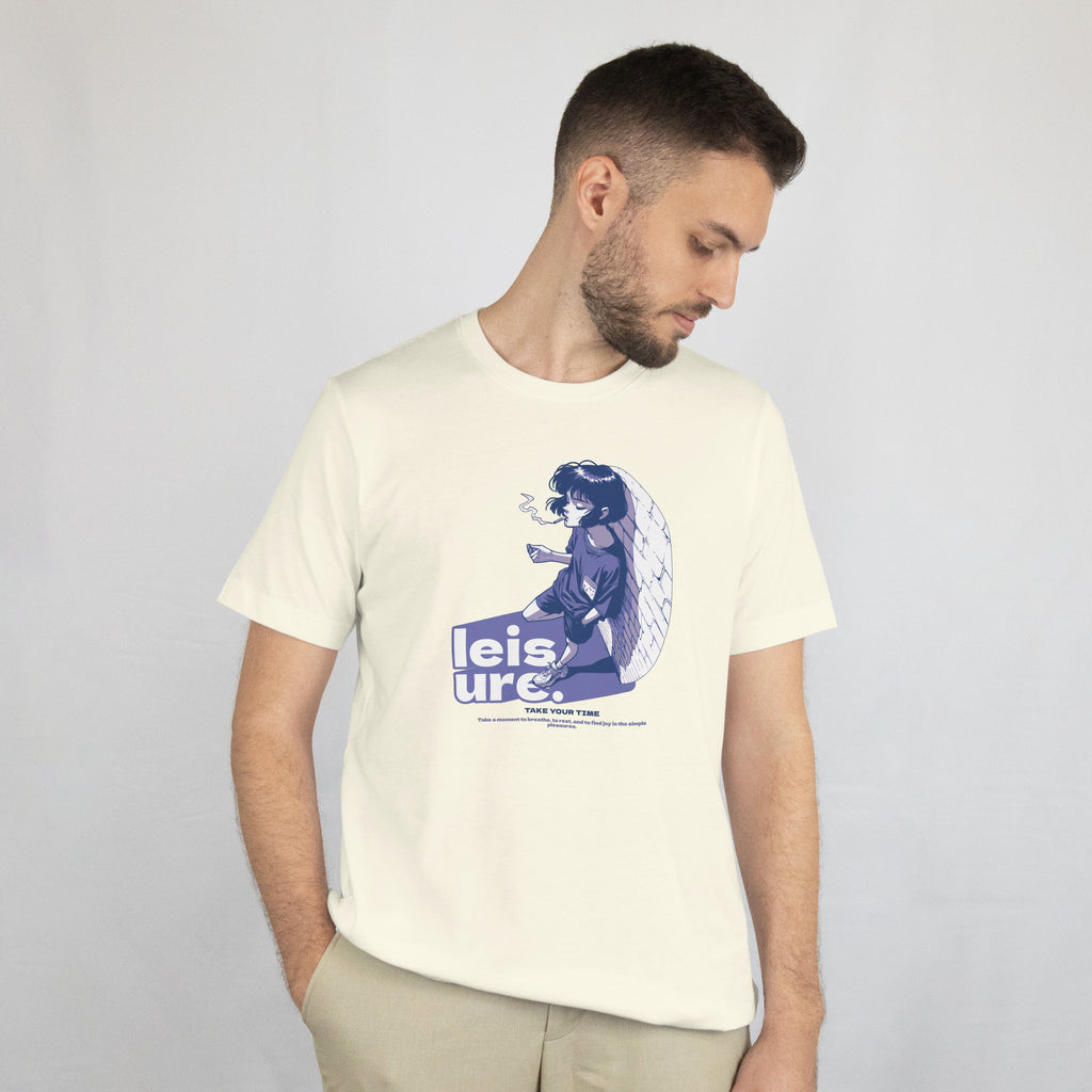 Leisure - Anime Graphic Men's Off White T-Shirt