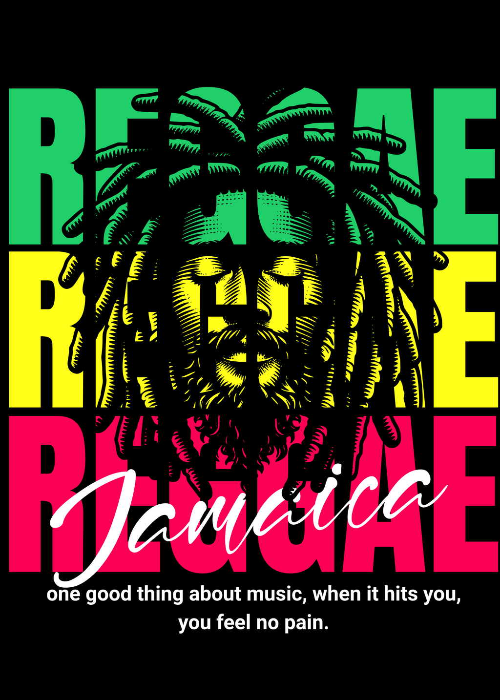 Reggae Jamaika - Round Neck Half Sleeve T-Shirt - Men