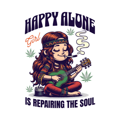 Happy Alone Girl - Tapestry - Wall Hangings