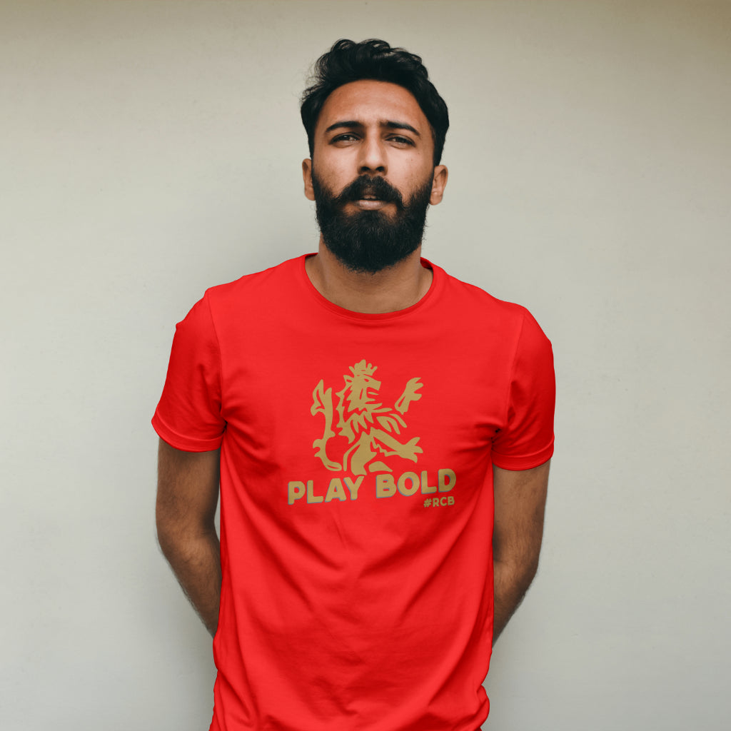 RCB - Play Bold - IPL - Round Neck Half Sleeve T-Shirt - Unisex