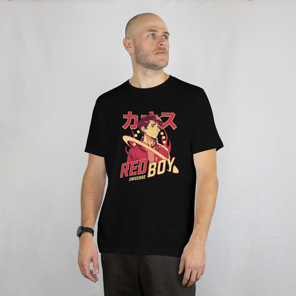 Red Boy Universe - Anime Graphic Men's Black T-Shirt