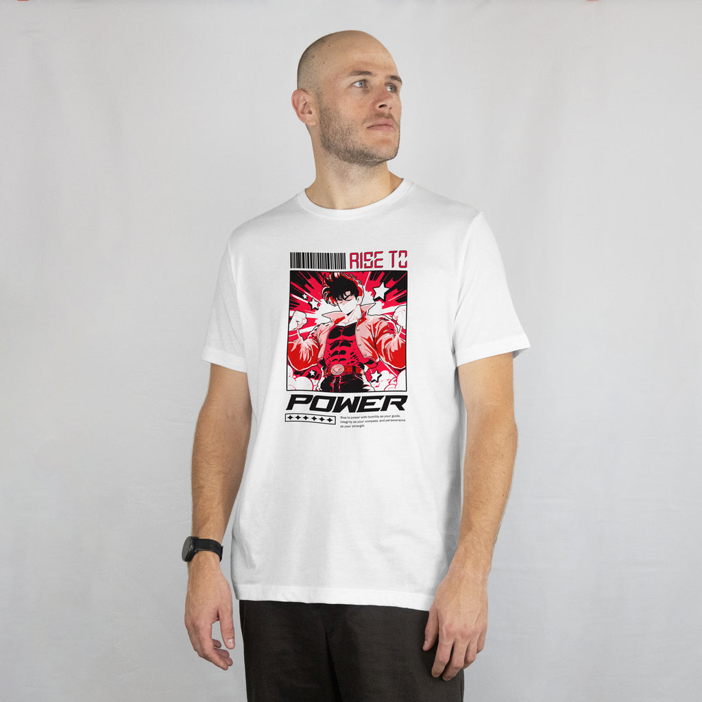 Rise To Power - Anime Graphic Men's White T-Shirt