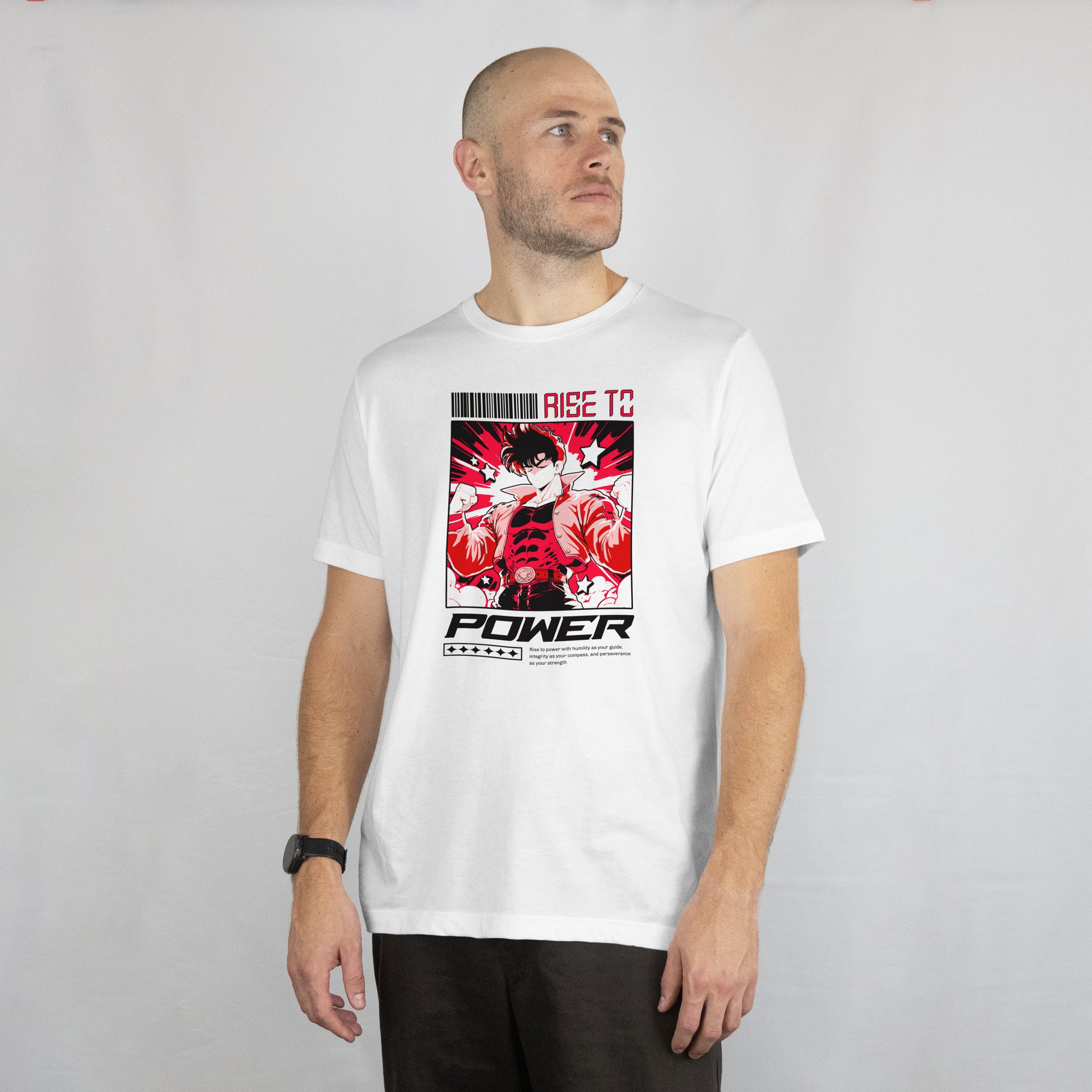 Rise To Power - Anime Graphic Men's White T-Shirt