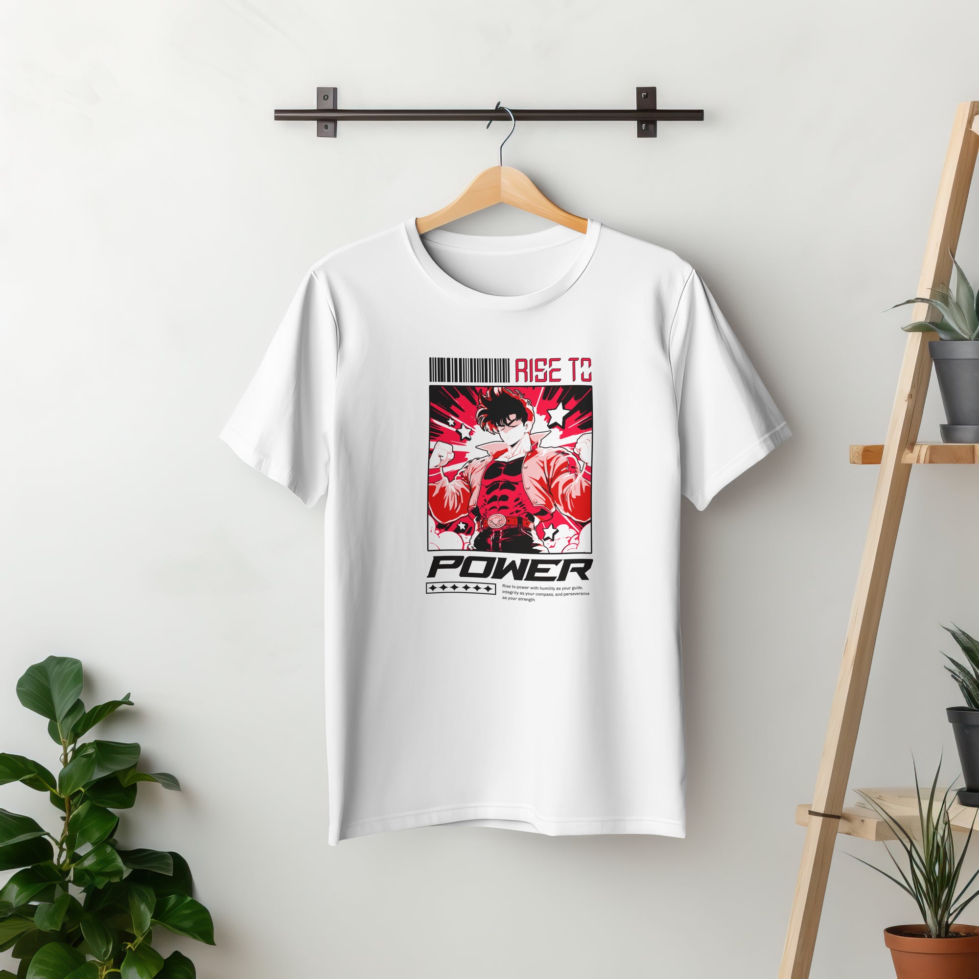 Rise To Power - Anime Graphic Men's White T-Shirt