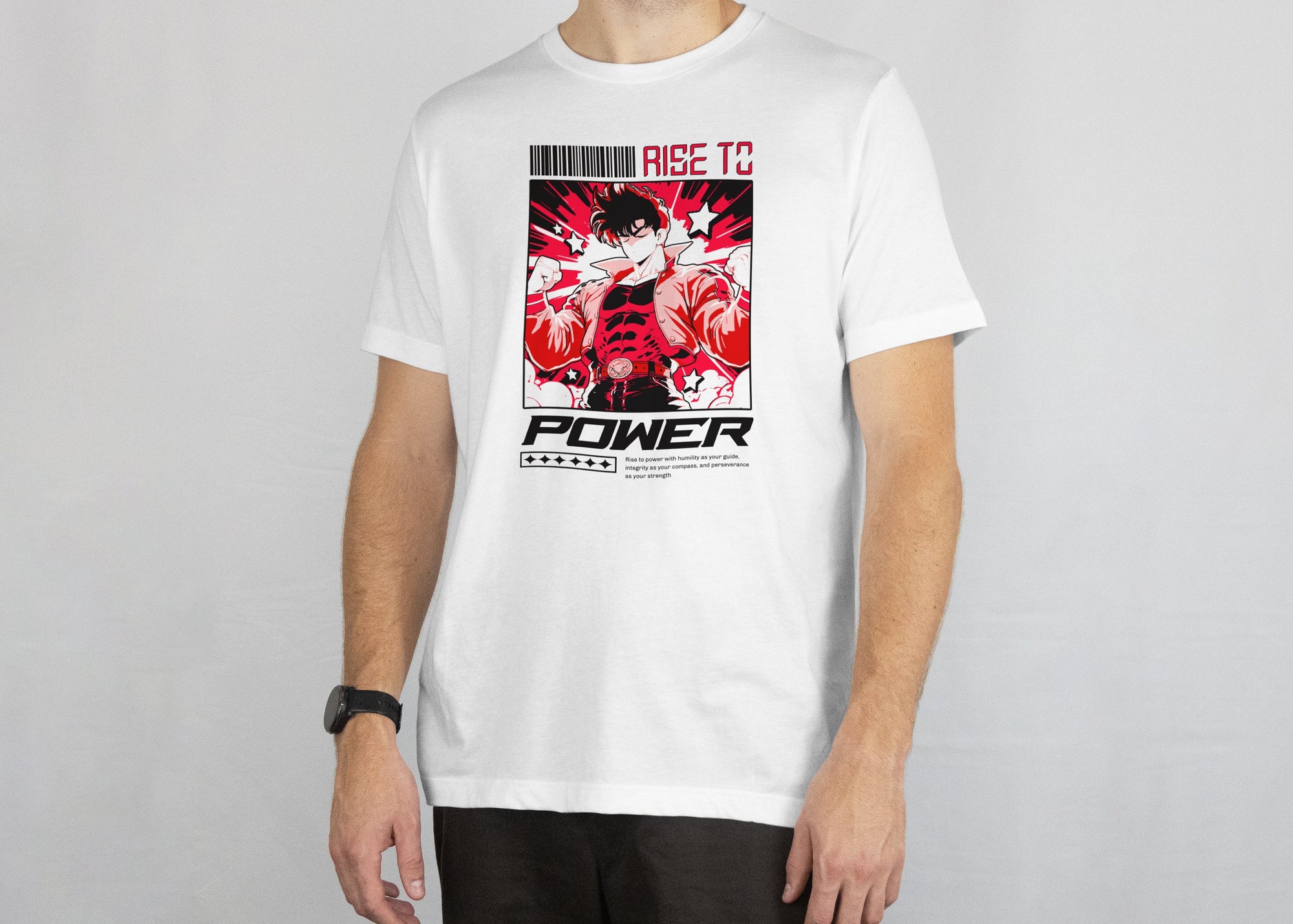 Rise To Power - Anime Graphic Men's White T-Shirt