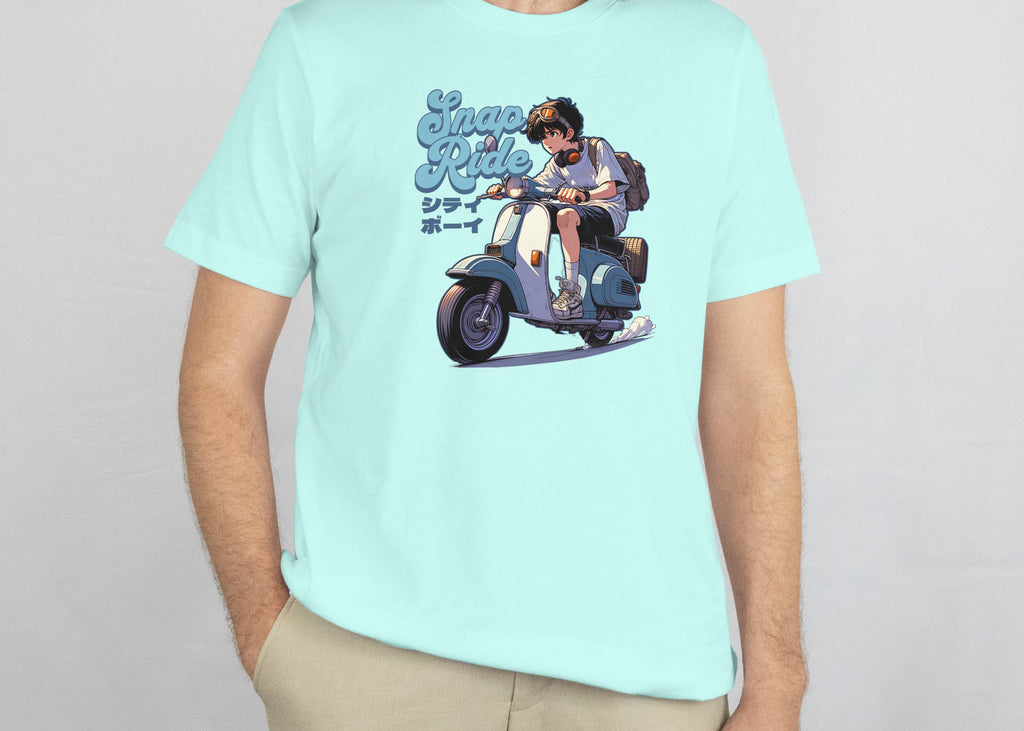 Snap Ride - Anime Graphic Men's Mint T-Shirt