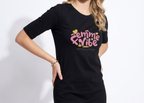 Femme Vibe - Black Long T-Shirt Dress for Women With Pockets