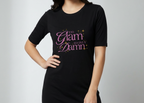 Too Glam To Give A Damn - Black Long T-Shirt Dress for Women With Pockets