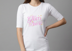 Too Glam To Give A Damn - White Long T-Shirt Dress for Women With Pockets