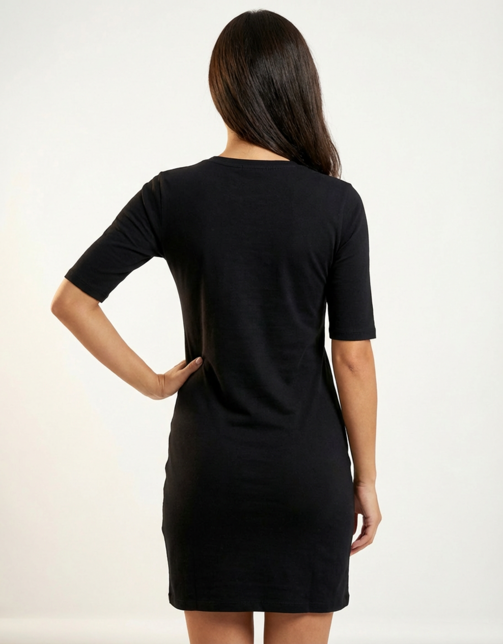 Good Girl - Black Long T-Shirt Dress for Women With Pockets