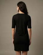 Always Pretty - Black Long T-Shirt Dress for Women With Pockets