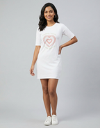 Romantic & Optimistic - White Long T-Shirt Dress for Women With Pockets
