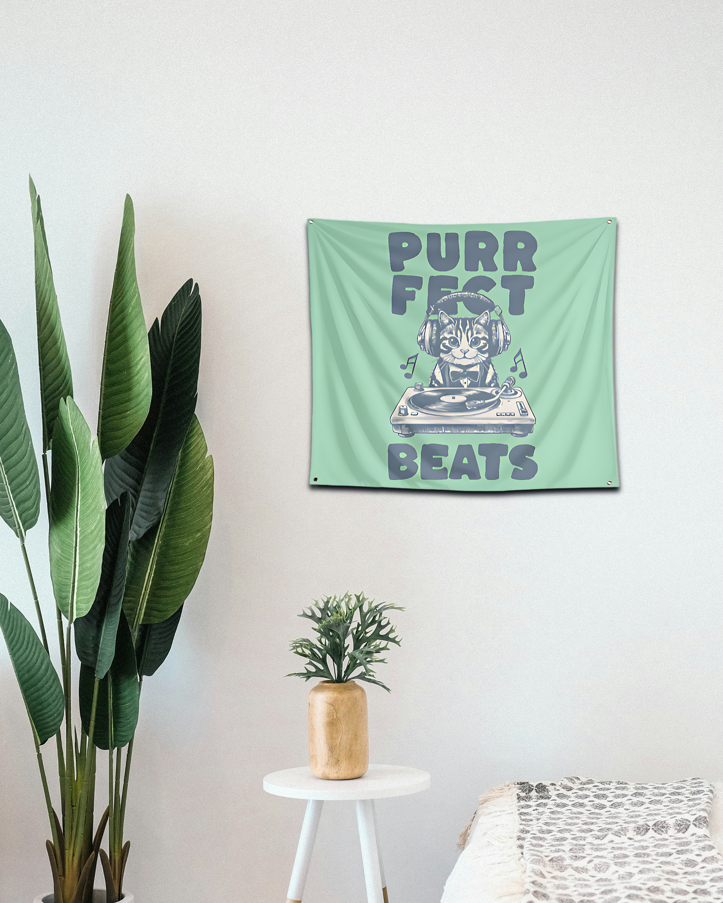 Purrfect Beats - Tapestry - Wall Hanging