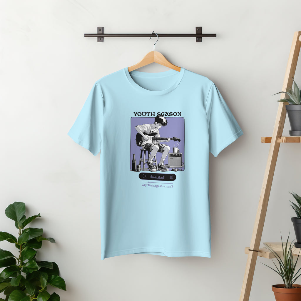 Youth Season - Anime Graphic Men's Sky Blue T-Shirt