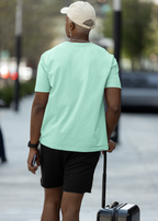 Round Neck Half Sleeve Plain T-Shirt - Mint - Men