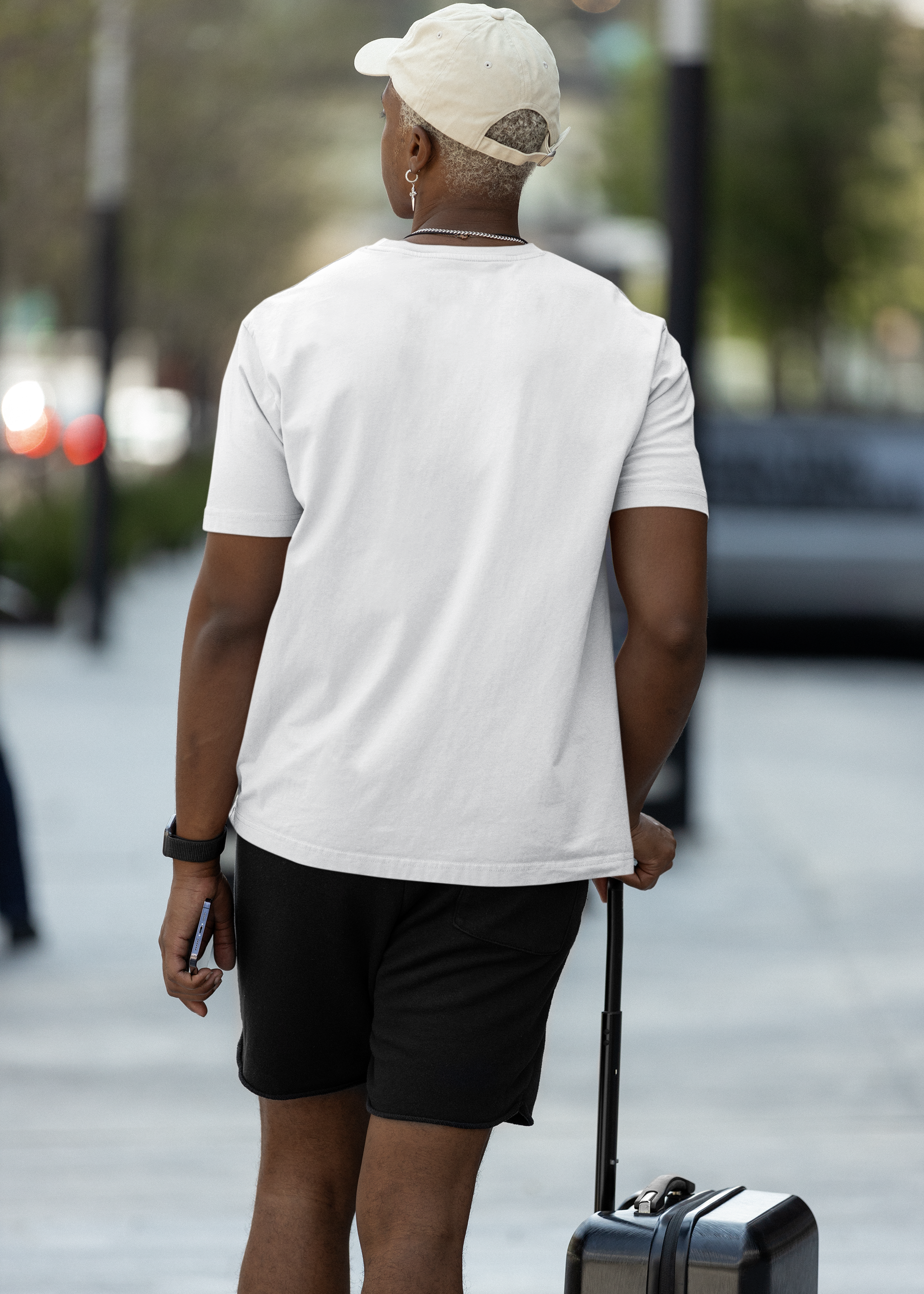 Round Neck Half Sleeve Plain T-Shirt - White - Men