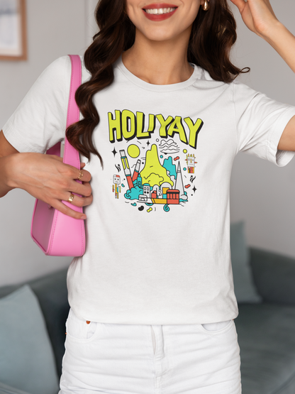 Holiyay - Doodle - Round Neck Half Sleeve T-Shirt - Women