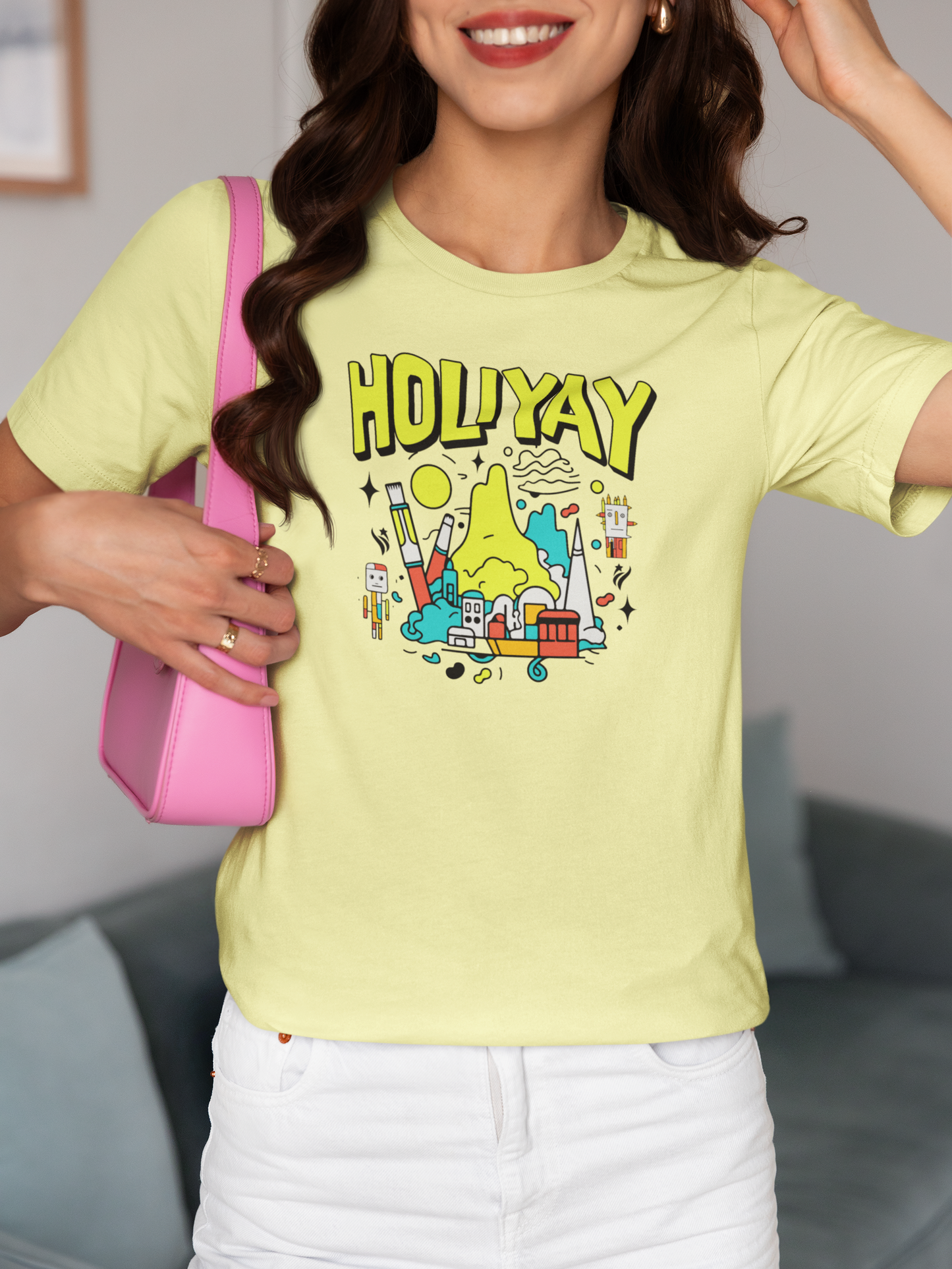 Holiyay - Doodle - Round Neck Half Sleeve T-Shirt - Women