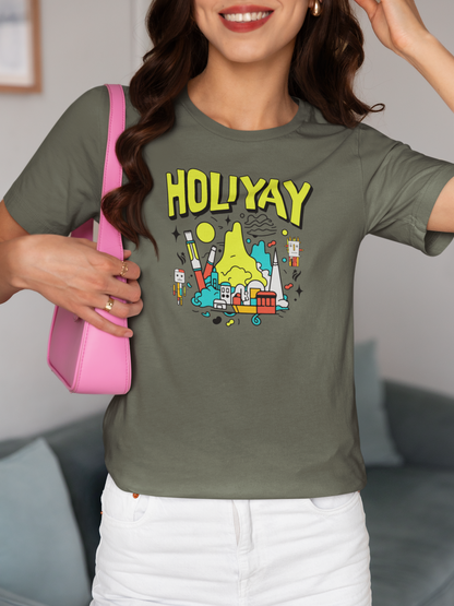 Holiyay - Doodle - Round Neck Half Sleeve T-Shirt - Women