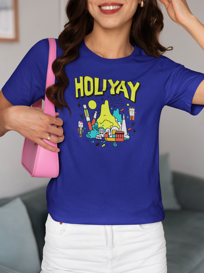 Holiyay - Doodle - Round Neck Half Sleeve T-Shirt - Women