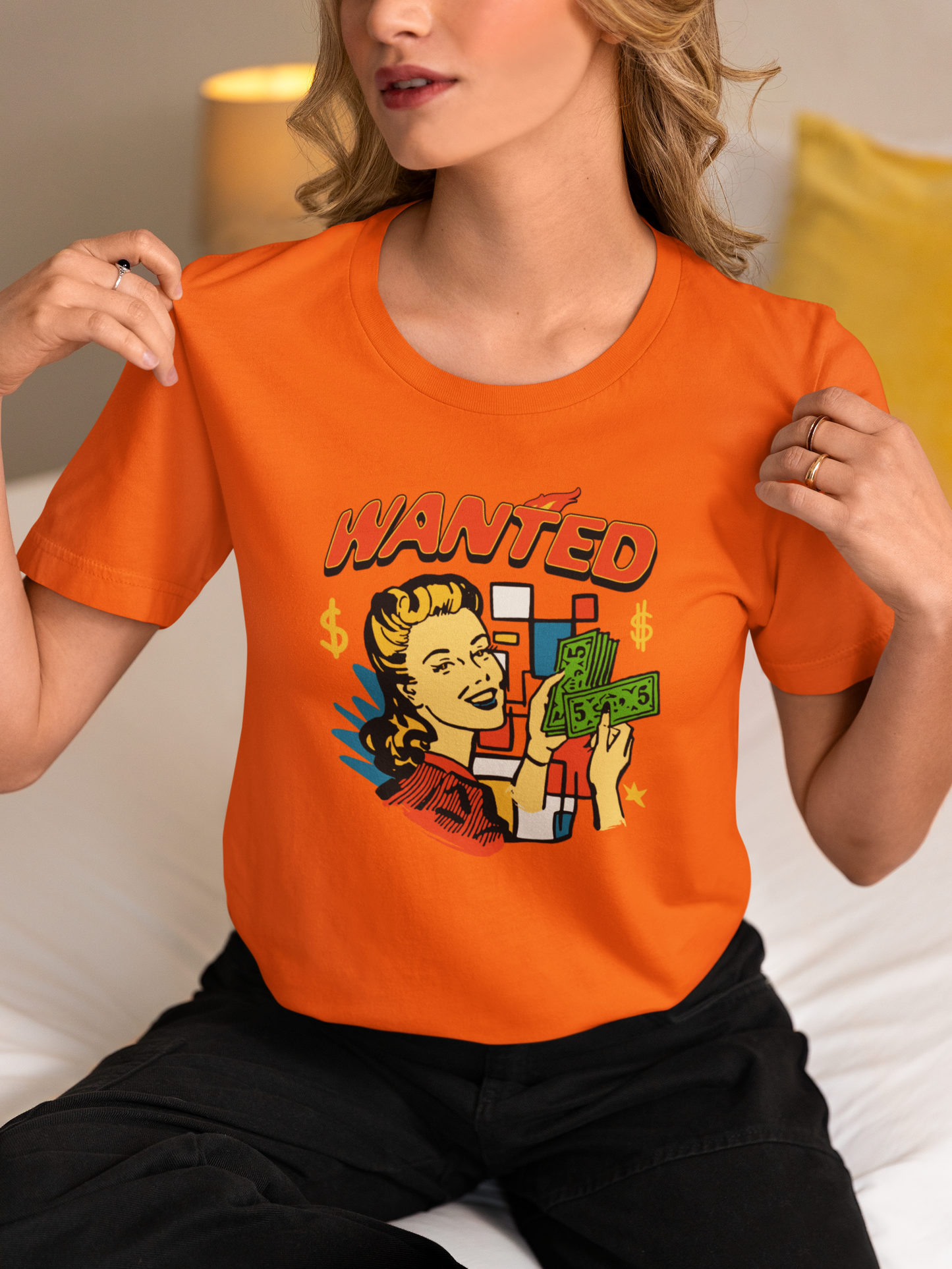 Wanted - Doodle - Round Neck Half Sleeve T-Shirt - Women