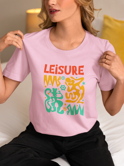 Leisure - Doodle - Round Neck Half Sleeve T-Shirt - Women