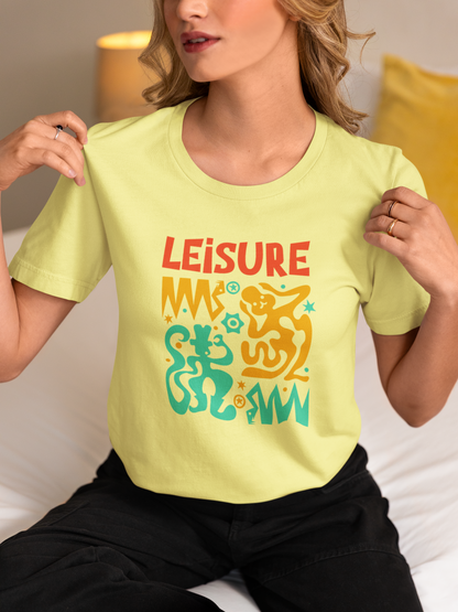 Leisure - Doodle - Round Neck Half Sleeve T-Shirt - Women