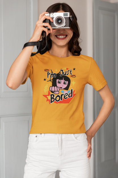 I'm Just Bored - Doodle - Round Neck Half Sleeve T-Shirt - Women