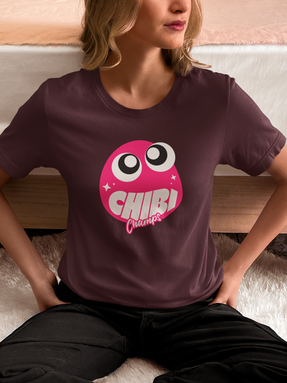 Chibi Champs - Doodle - Round Neck Half Sleeve T-Shirt - Women