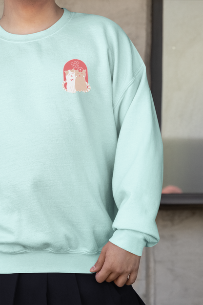 Cute Cat Couple - Chest Embroidered Sweatshirt - Unisex