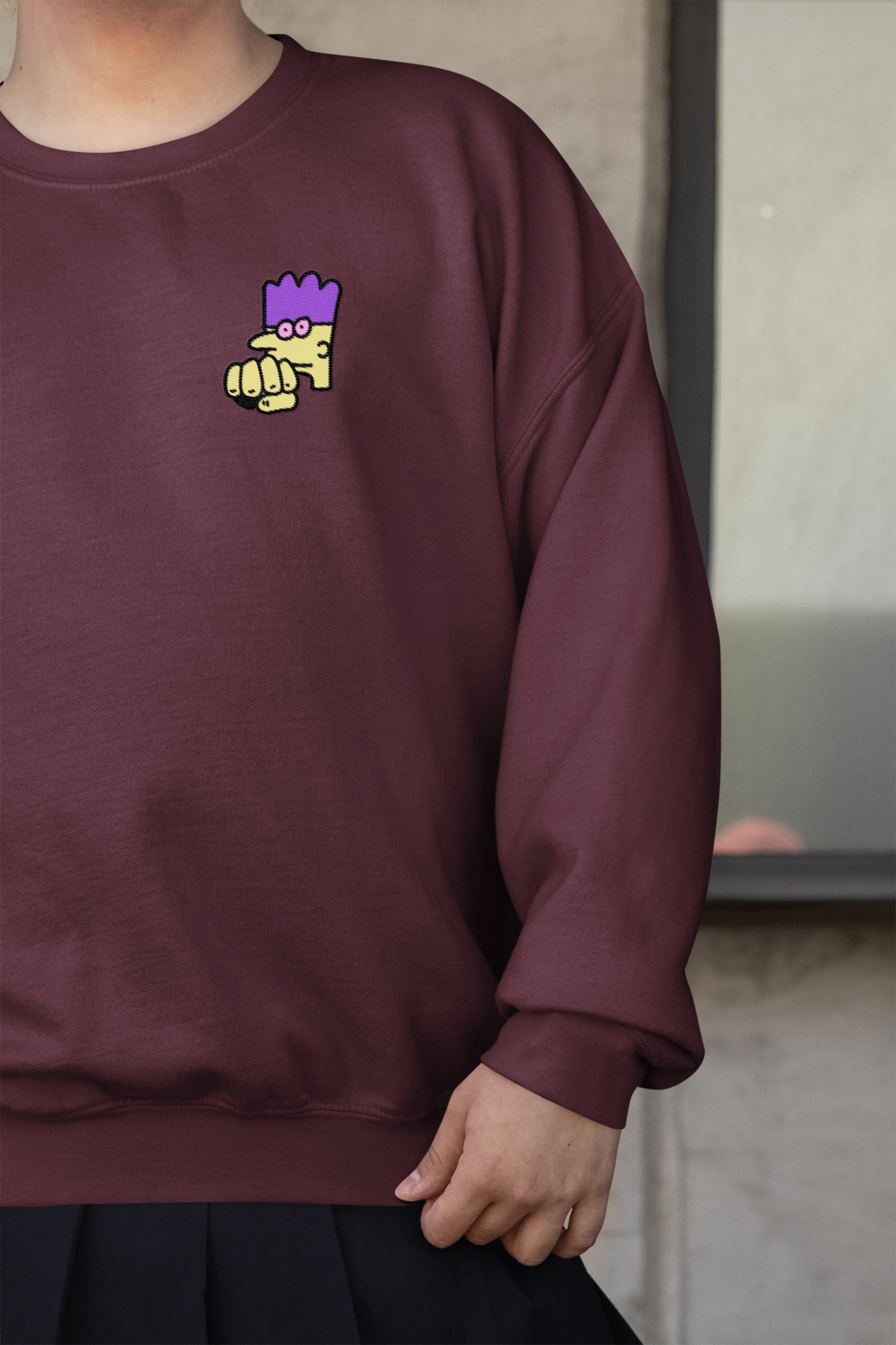 Boy Punch - Chest Embroidered Sweatshirt - Unisex