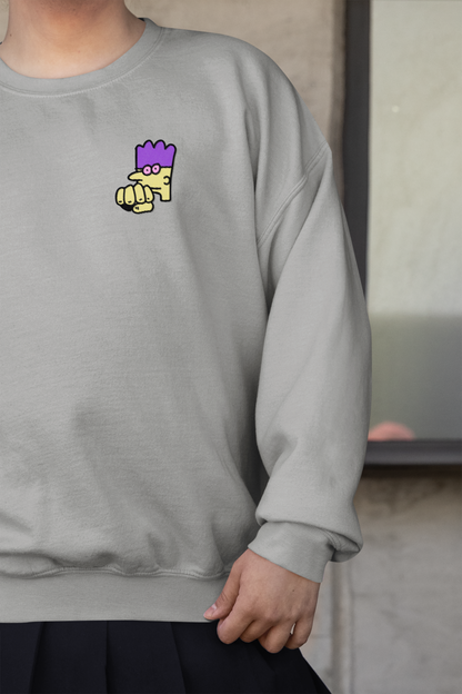 Boy Punch - Chest Embroidered Sweatshirt - Unisex