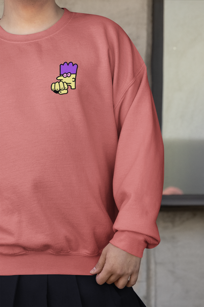 Boy Punch - Chest Embroidered Sweatshirt - Unisex