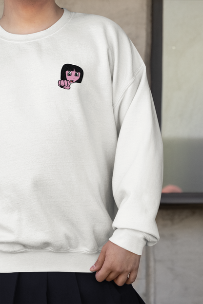 Girl Punch - Chest Embroidered Sweatshirt - Unisex