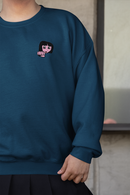 Girl Punch - Chest Embroidered Sweatshirt - Unisex