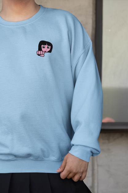 Girl Punch - Chest Embroidered Sweatshirt - Unisex