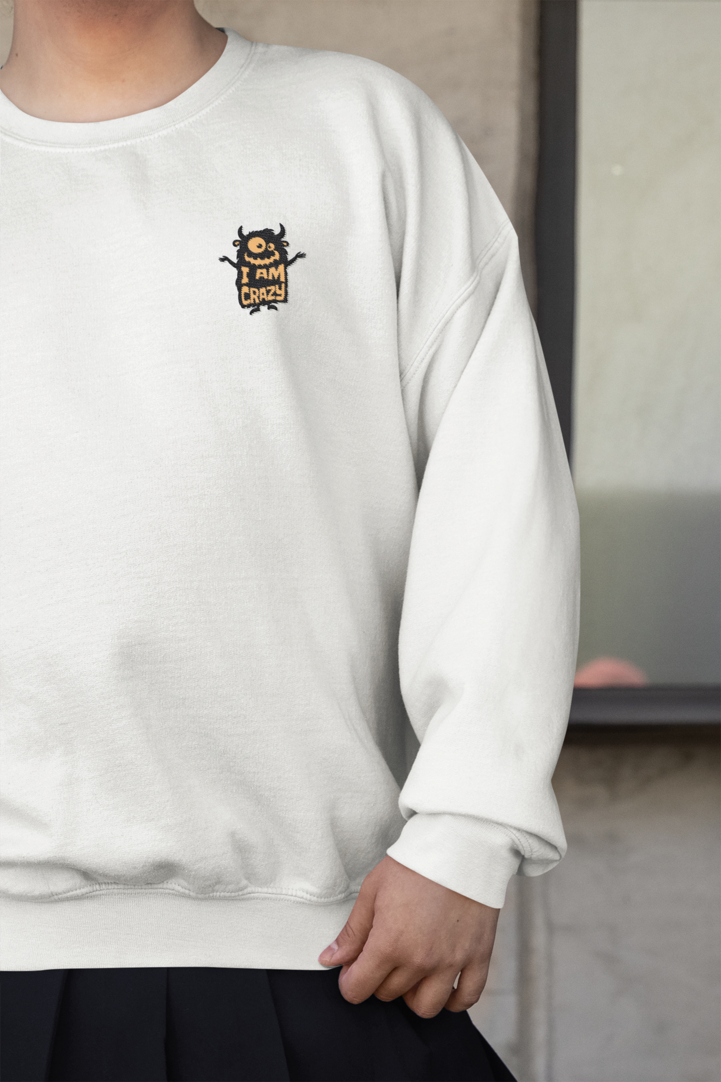 Crazy Monster - Chest Embroidered Sweatshirt - Unisex