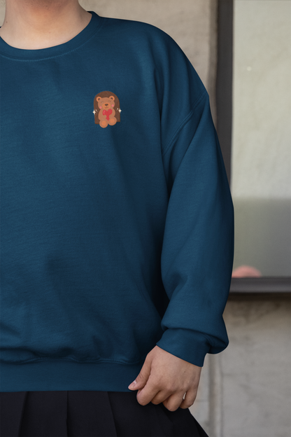 Bear Heart - Chest Embroidered Sweatshirt - Unisex