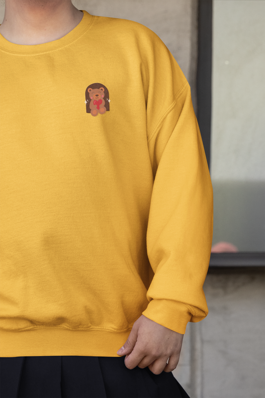 Bear Heart - Chest Embroidered Sweatshirt - Unisex