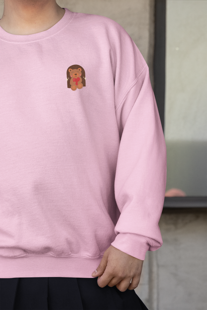 Bear Heart - Chest Embroidered Sweatshirt - Unisex