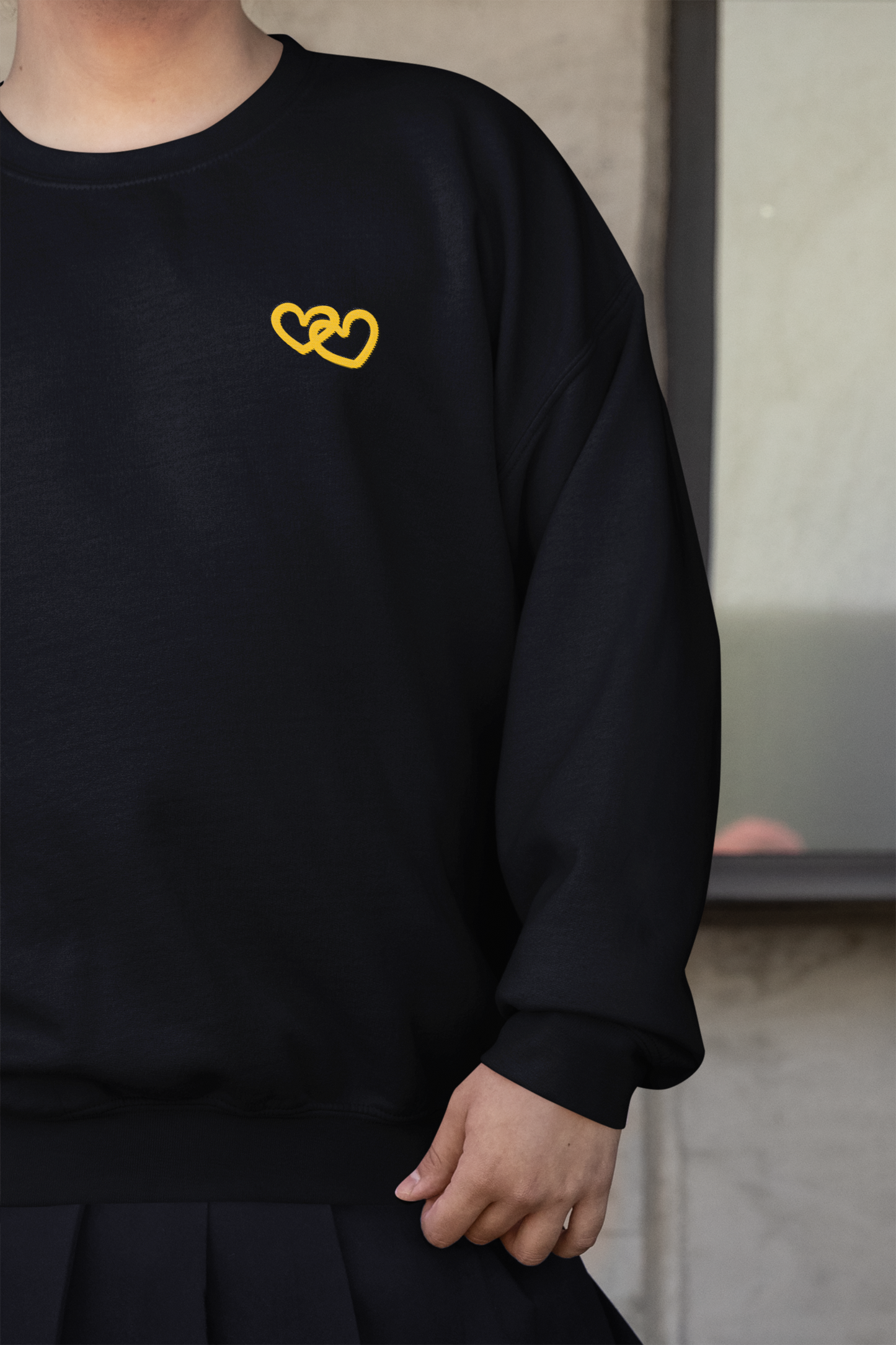 Connected Hearts - Chest Embroidered Sweatshirt - Unisex