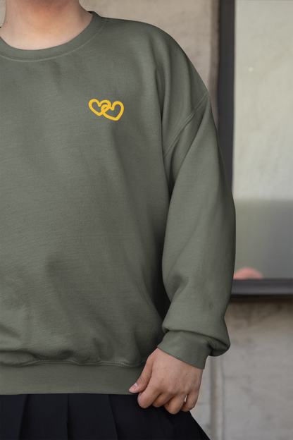 Connected Hearts - Chest Embroidered Sweatshirt - Unisex