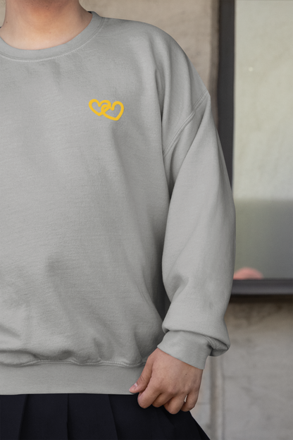 Connected Hearts - Chest Embroidered Sweatshirt - Unisex