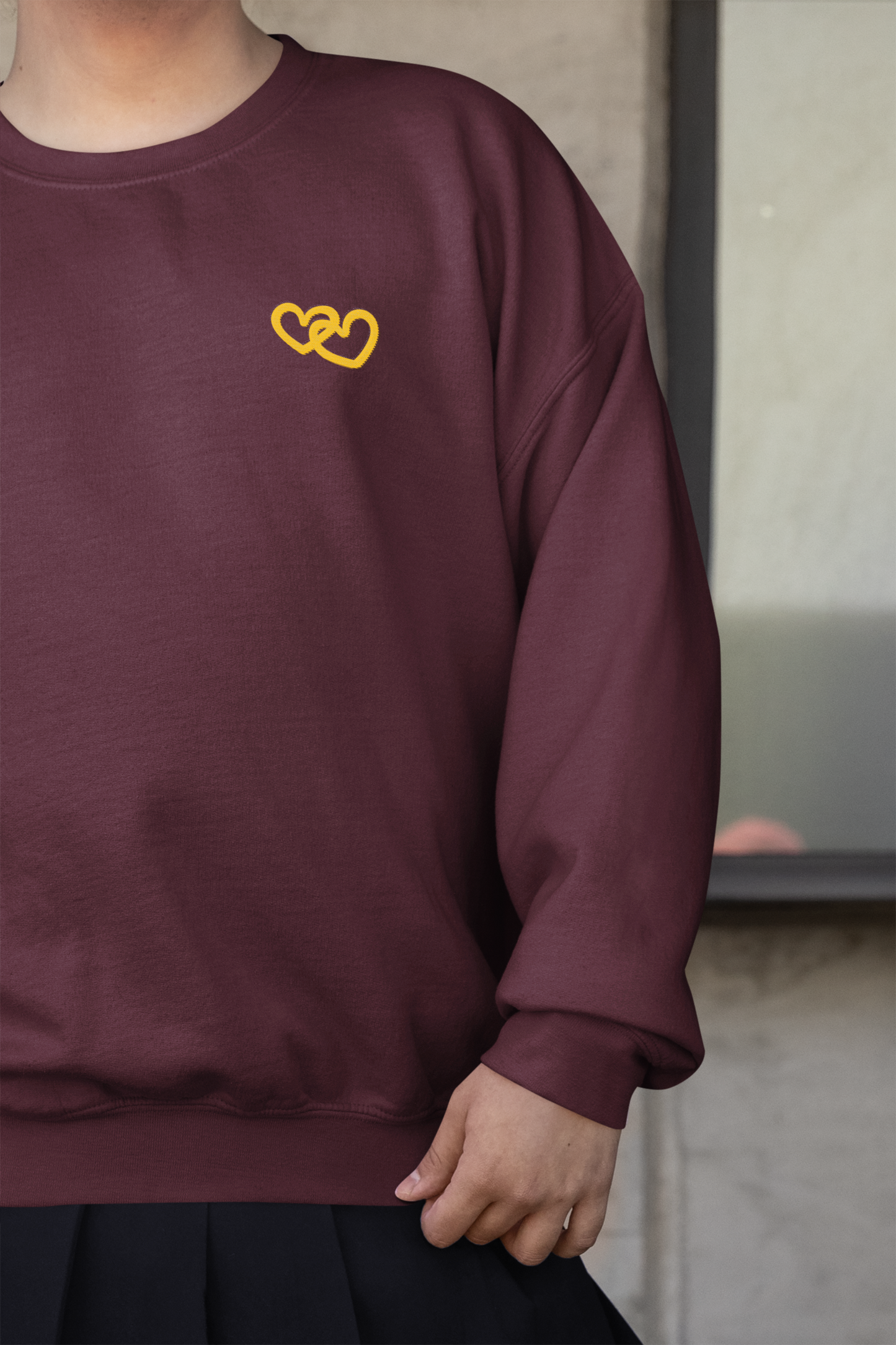 Connected Hearts - Chest Embroidered Sweatshirt - Unisex